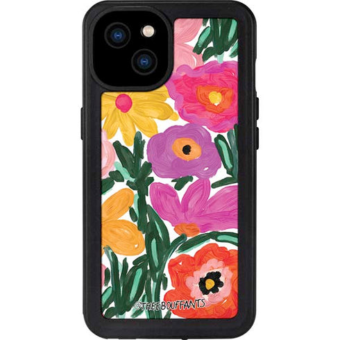 Bouffants and Broken Hearts Painterly Garden iPhone 15 Plus Waterproof Case